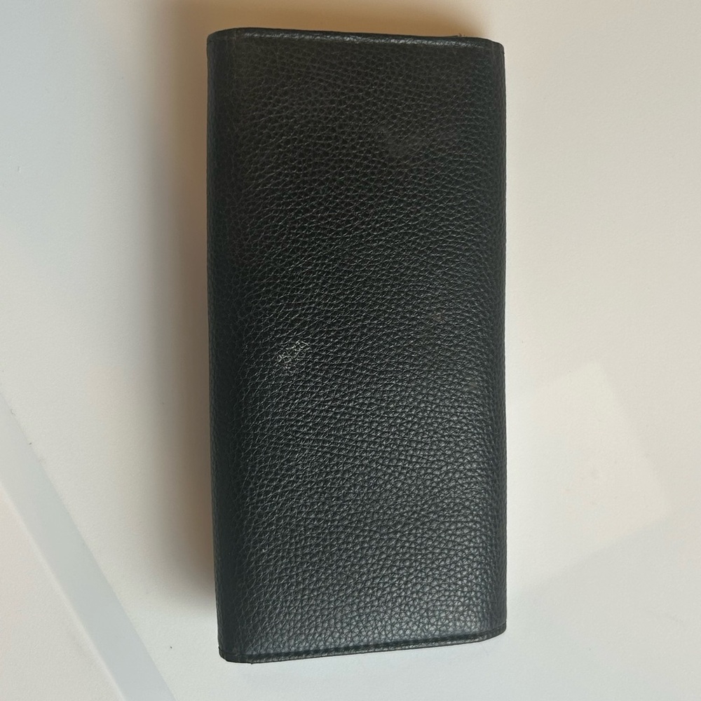 Vintage Chanel CC Logo Black Caviar Leather Wallet Designer Authentic Trifold - Picture 7 of 14